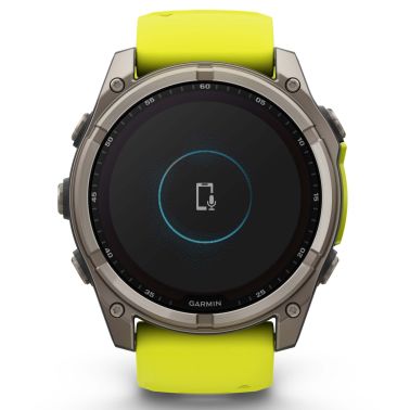 Montre Garmin Fénix 8 Sapphire Solar Edition Titane Titanium bracelet jaune-graphite 51 mm