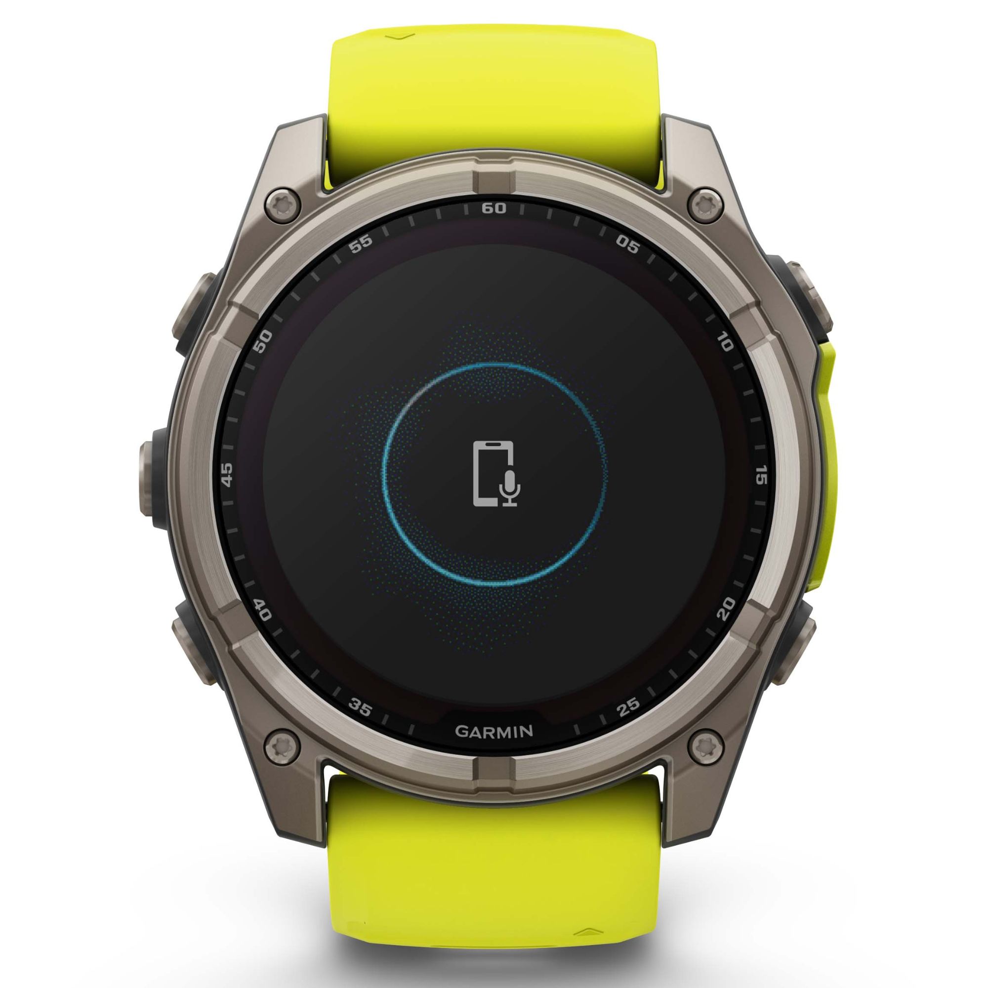 Garmin Fenix 8 Sapphire Solar Edition Titanium Titanium watch yellow/graphite silicone strap 51 mm