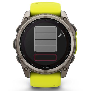 Montre Garmin Fénix 8 Sapphire Solar Edition Titane Titanium bracelet jaune-graphite 51 mm