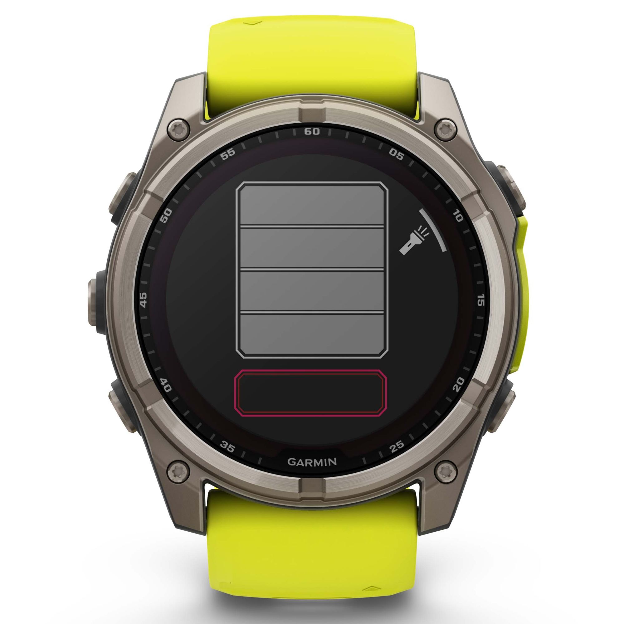 Garmin Fenix 8 Sapphire Solar Edition Titanium Titanium watch yellow/graphite silicone strap 51 mm