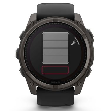 Montre Garmin Fénix 8 Sapphire Solar Edition Titane Carbon Gray DLC bracelet silicone noir 51 mm