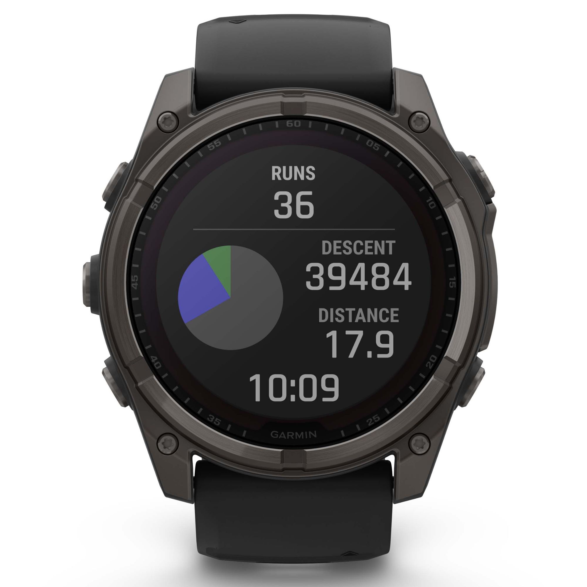 Montre Garmin Fénix 8 Sapphire Solar Edition Titane Carbon Gray DLC bracelet silicone noir 51 mm