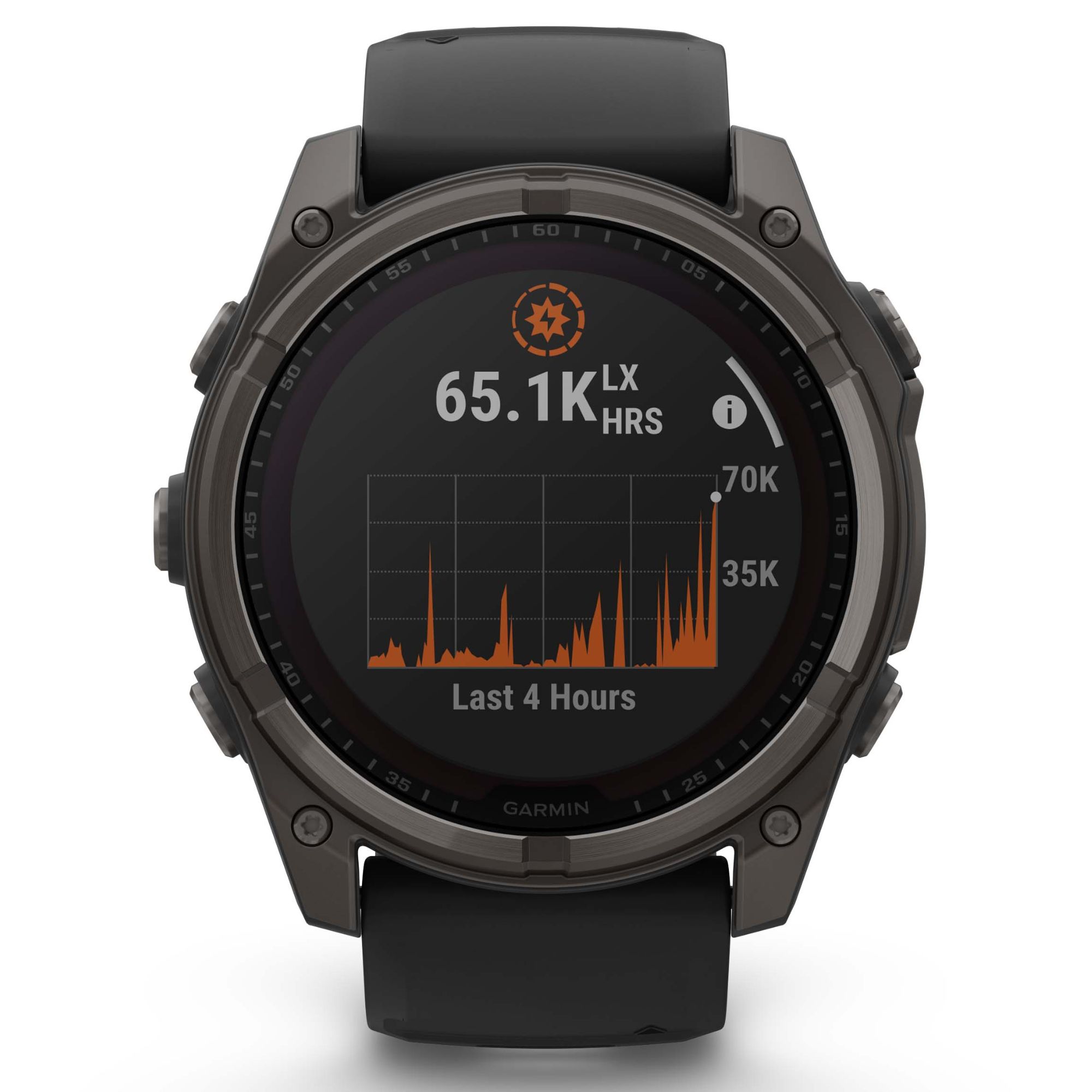 Montre Garmin Fénix 8 Sapphire Solar Edition Titane Carbon Gray DLC bracelet silicone noir 51 mm