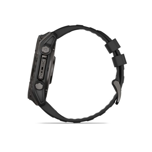 Montre Garmin Fénix 8 AMOLED Sapphire Titane Carbon Gray DLC bracelet noir 51 mm