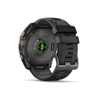 Garmin Fenix 8 AMOLED Sapphire Titanium Carbon Gray DLC black silicone strap 51 mm watch