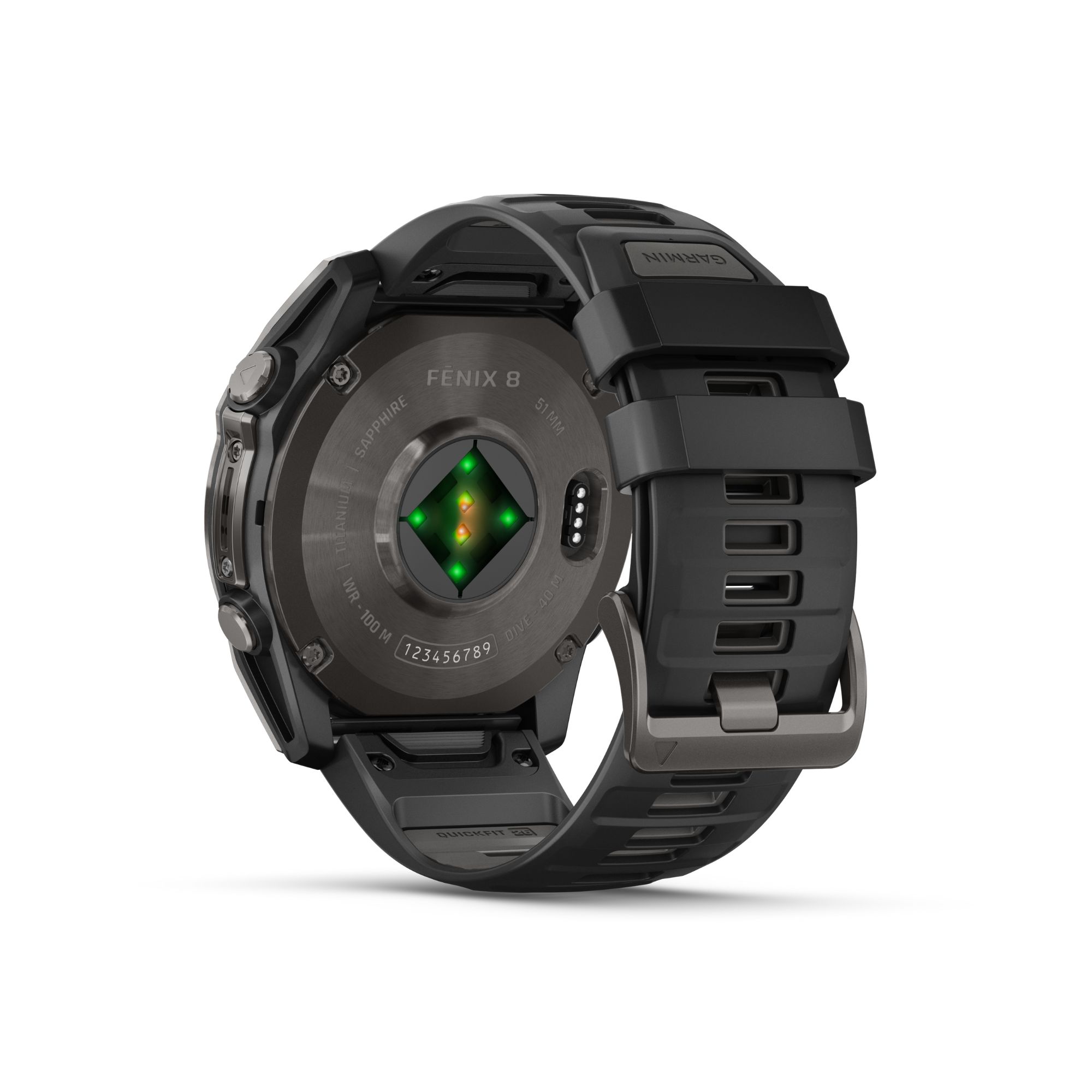 Garmin Fenix 8 AMOLED Sapphire Titanium Carbon Gray DLC black silicone strap 51 mm watch