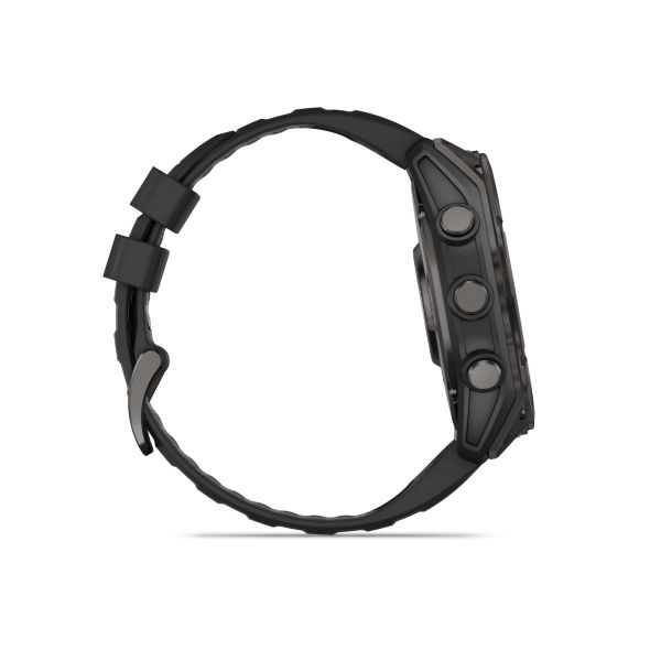 Garmin Fenix 8 AMOLED Sapphire Titanium Carbon Gray DLC black silicone strap 51 mm watch