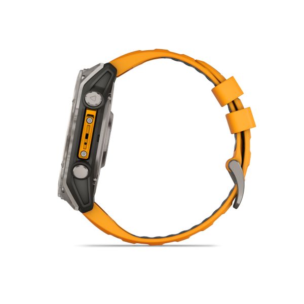 Montre Garmin Fénix 8 AMOLED Sapphire Titane Titanium bracelet orange-graphite 51 mm