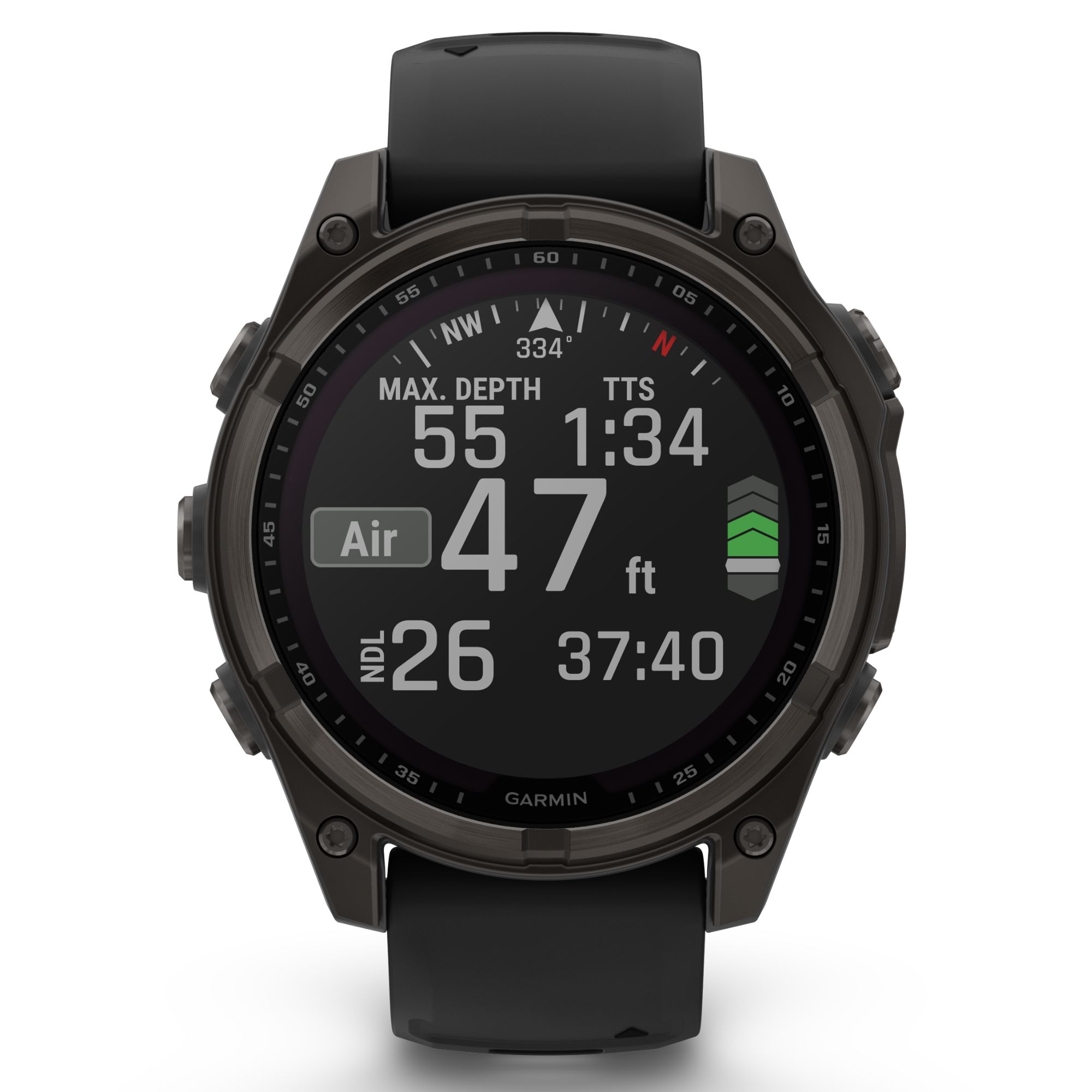 Garmin Fenix 8 Sapphire Solar Edition Titanium Carbon Gray DLC watch black silicone strap 47 mm