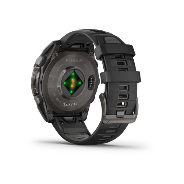 Montre Garmin Fénix 8 AMOLED Sapphire Titane Carbon Gray DLC bracelet noir 47 mm