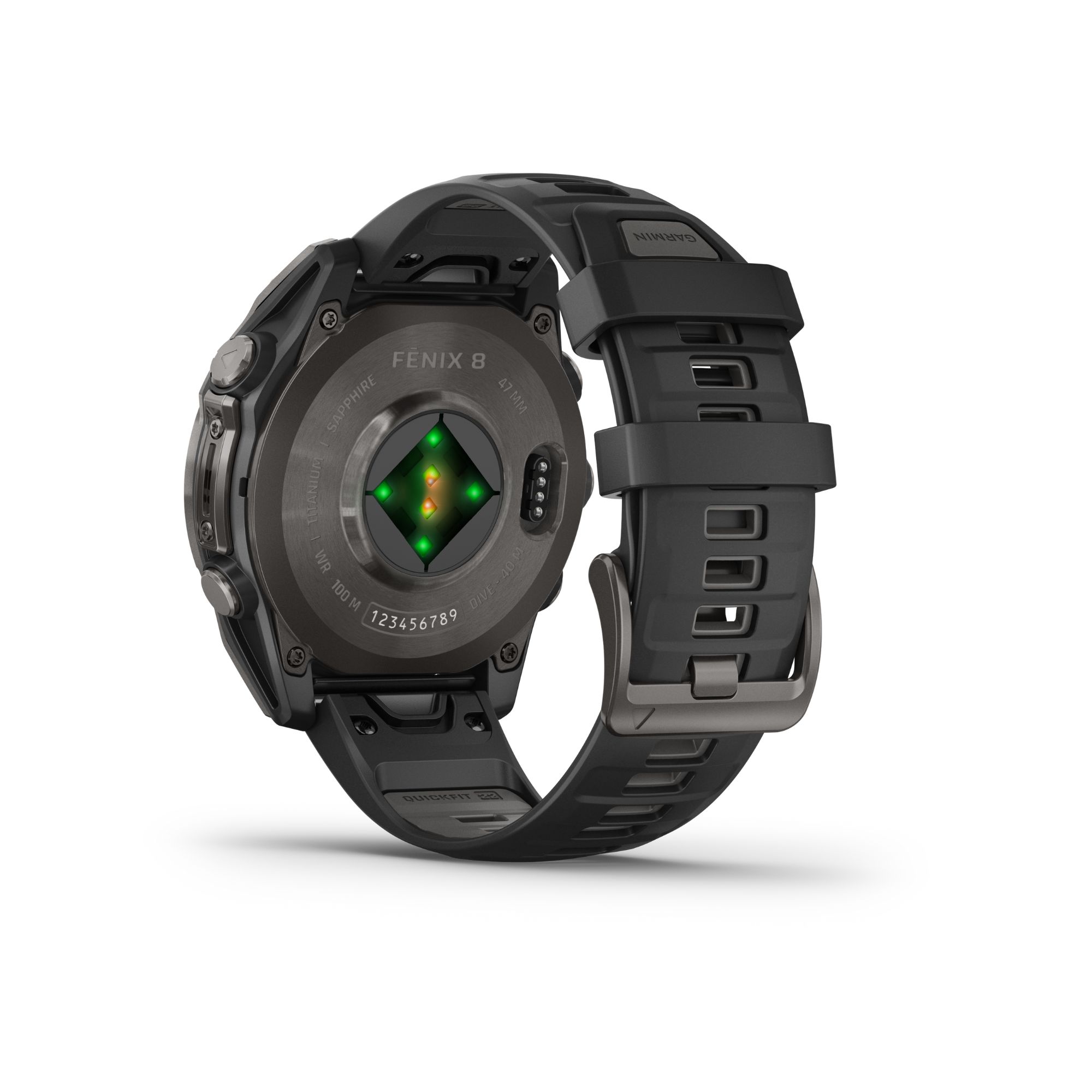 Montre Garmin Fénix 8 AMOLED Sapphire Titane Carbon Gray DLC bracelet noir 47 mm