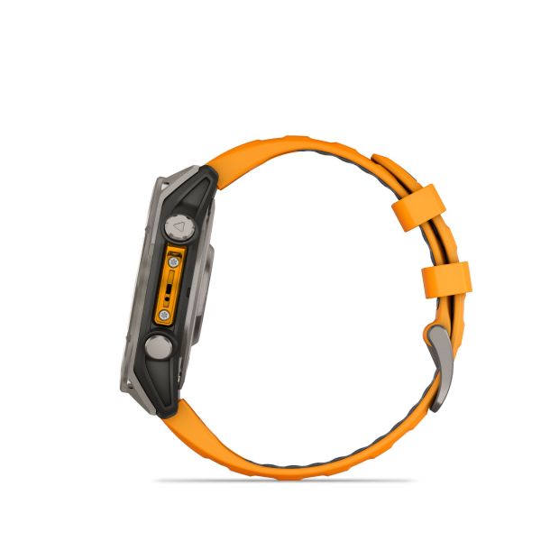 Montre Garmin Fénix 8 AMOLED Sapphire Titane Titanium bracelet orange-graphite 47 mm
