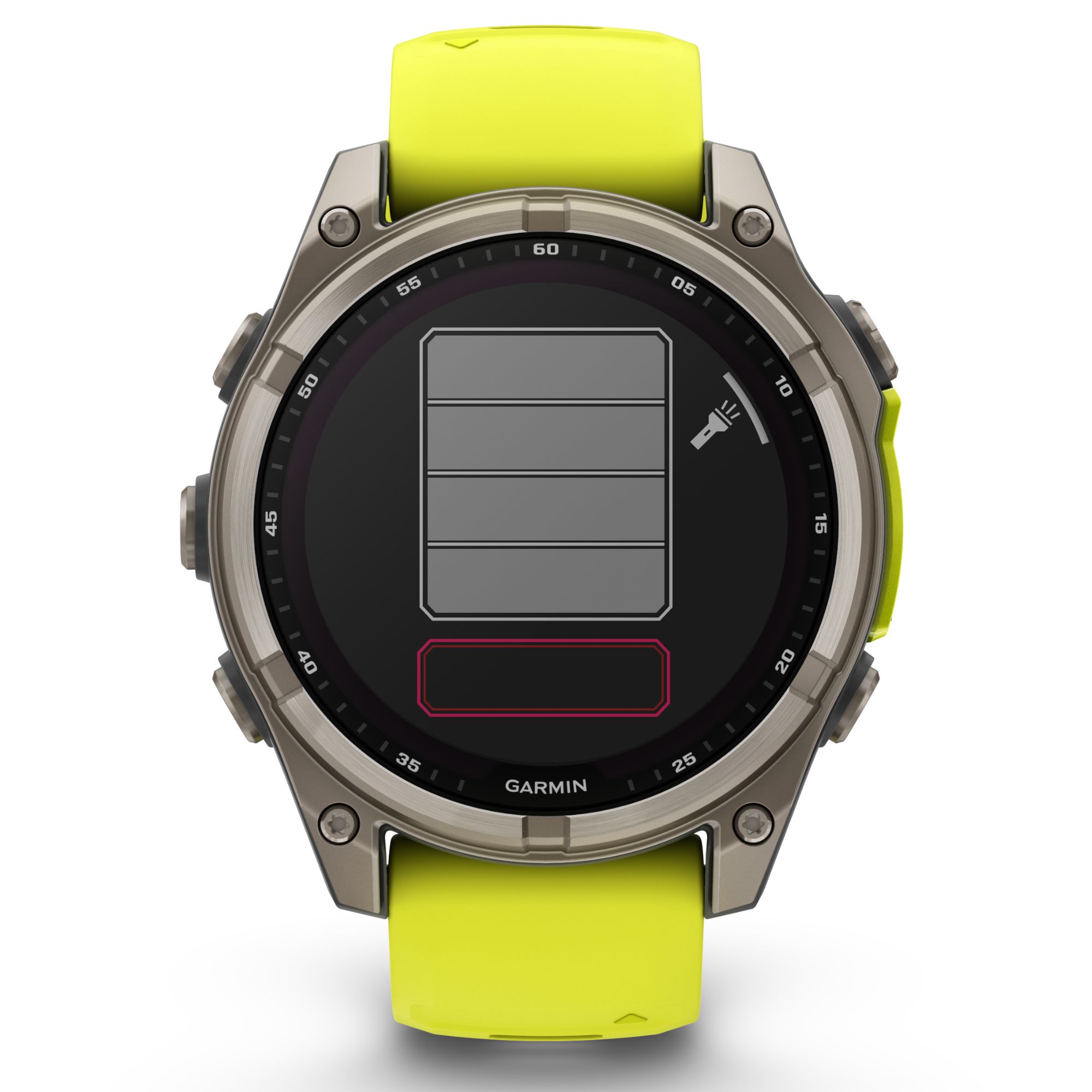 Montre Garmin Fénix 8 Sapphire Solar Edition Titane Titanium bracelet silicone jaune/graphite 47 mm