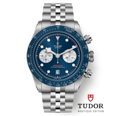 Montre Tudor Black Bay Chrono automatique cadran bleu bracelet acier 41 mm