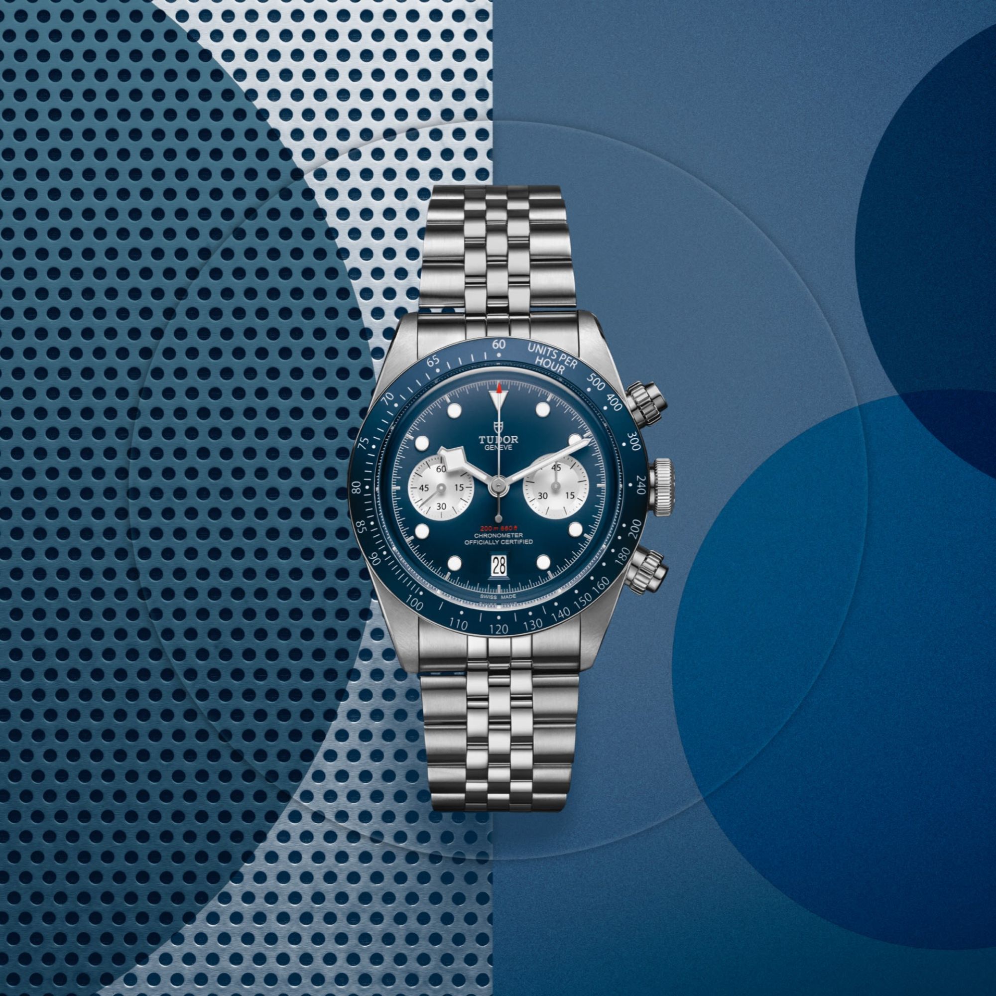 Montre Tudor Black Bay Chrono automatique cadran bleu bracelet acier 41 mm