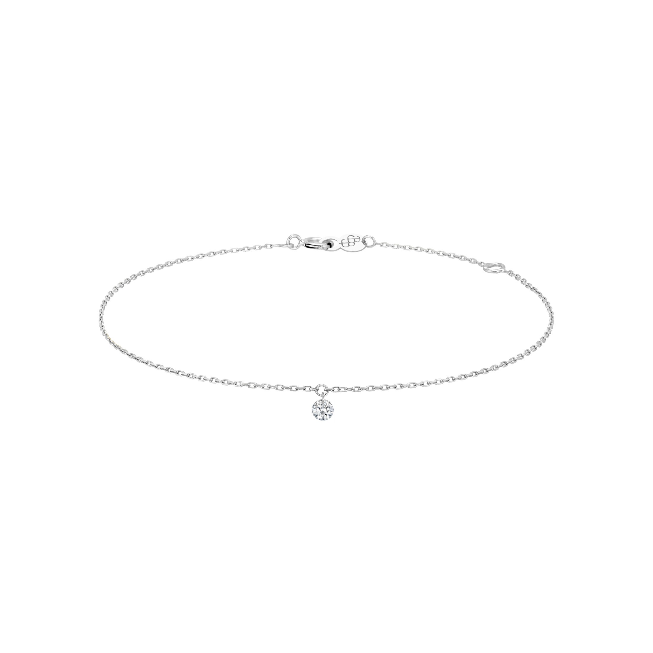 Bracelet La Brune et La Blonde 360° en or blanc diamant taille brillant 0,20 carat