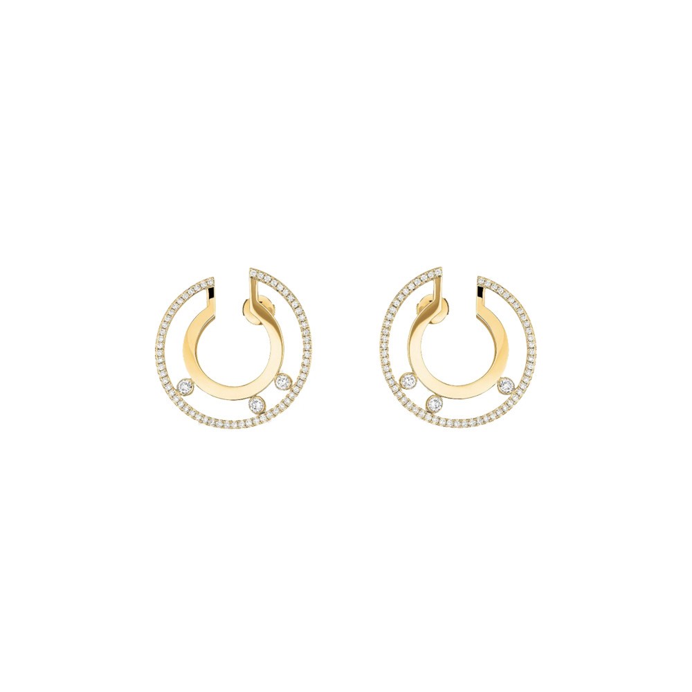 Créoles Messika Move Romane petit modèle en or jaune et diamants