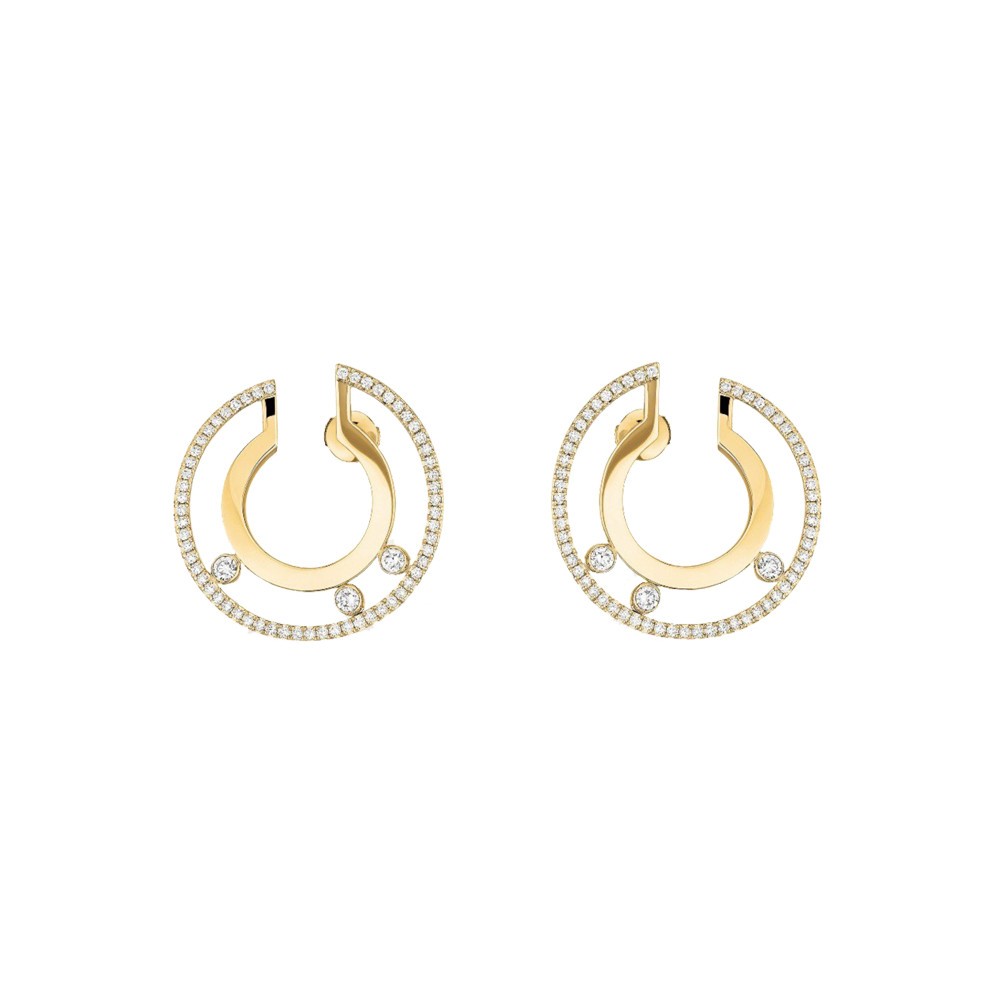 Créoles Messika Move Romane petit modèle en or jaune et diamants