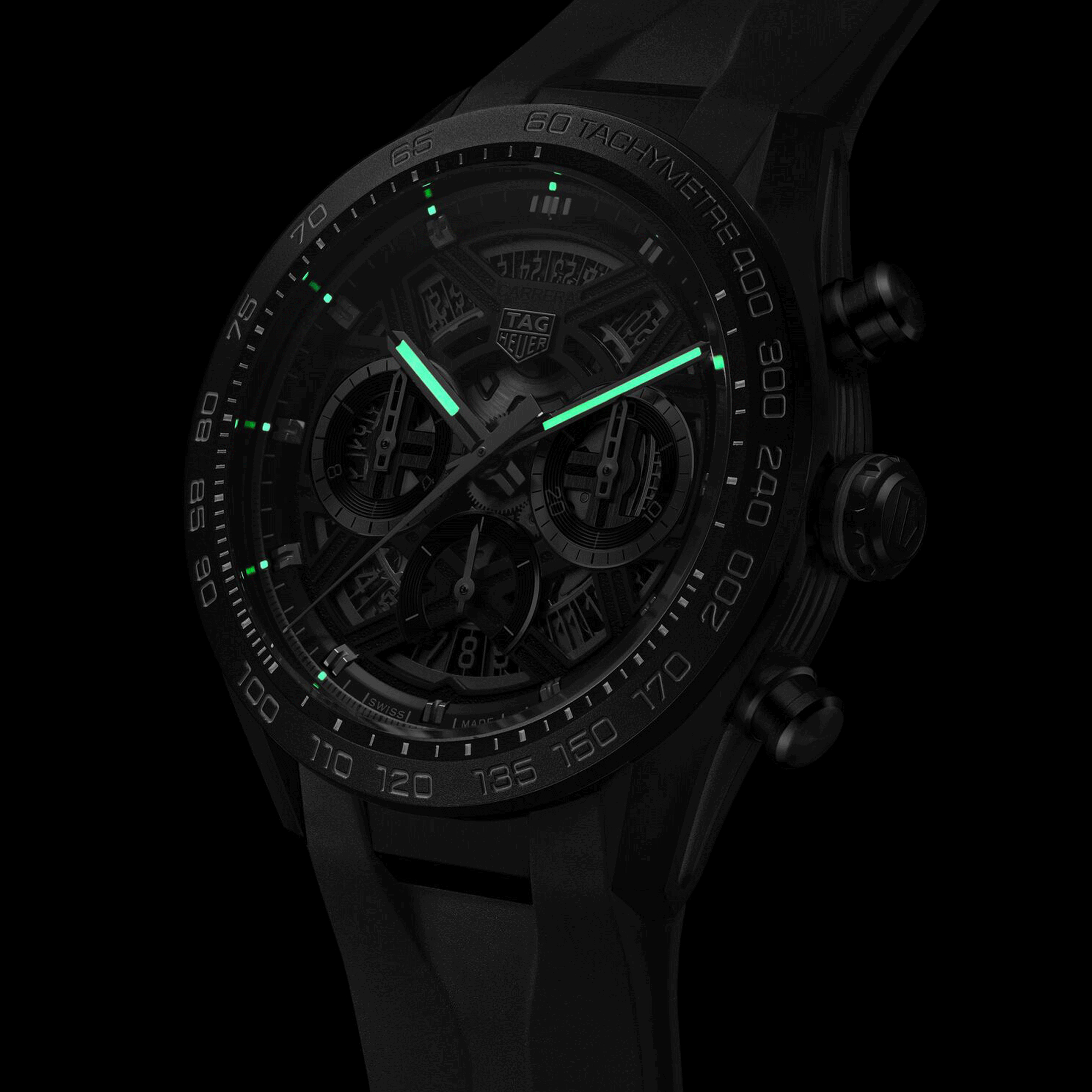 Montre TAG Heuer Carrera Chronographe Extreme Sport DLC automatique squelette 44 mm CBU2080.FT6272