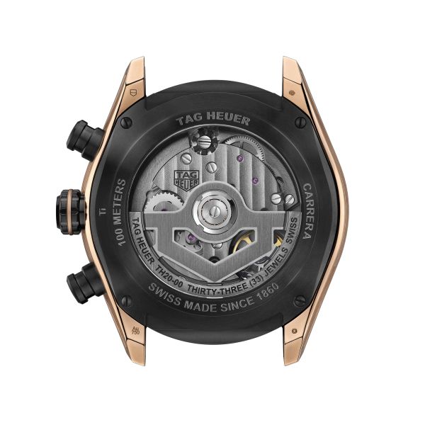 TAG Heuer Carrera Chronographe Extreme Sport Rose Gold automatic watch skeleton dial black rubber strap 44 mm