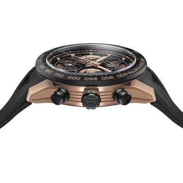 TAG Heuer Carrera Chronographe Extreme Sport Rose Gold automatic watch skeleton dial black rubber strap 44 mm