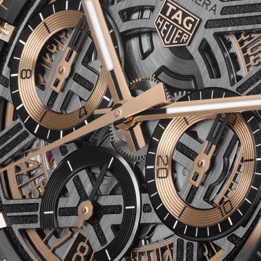 Montre TAG Heuer Carrera Chronographe Extreme Sport Or Rose automatique squelette  44 mm CBU2050.FT6273