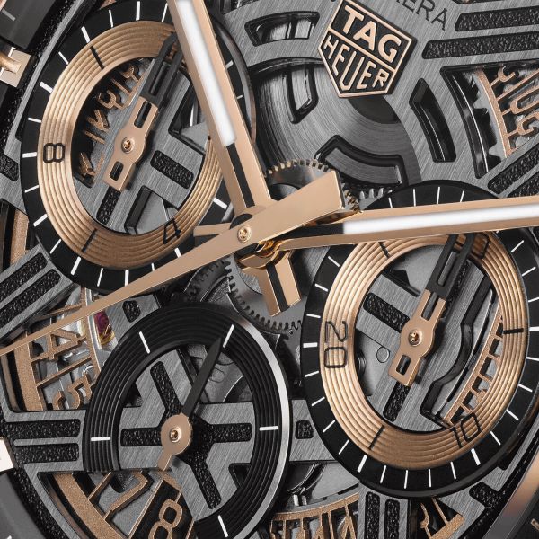 Montre TAG Heuer Carrera Chronographe Extreme Sport Or Rose automatique squelette  44 mm CBU2050.FT6273