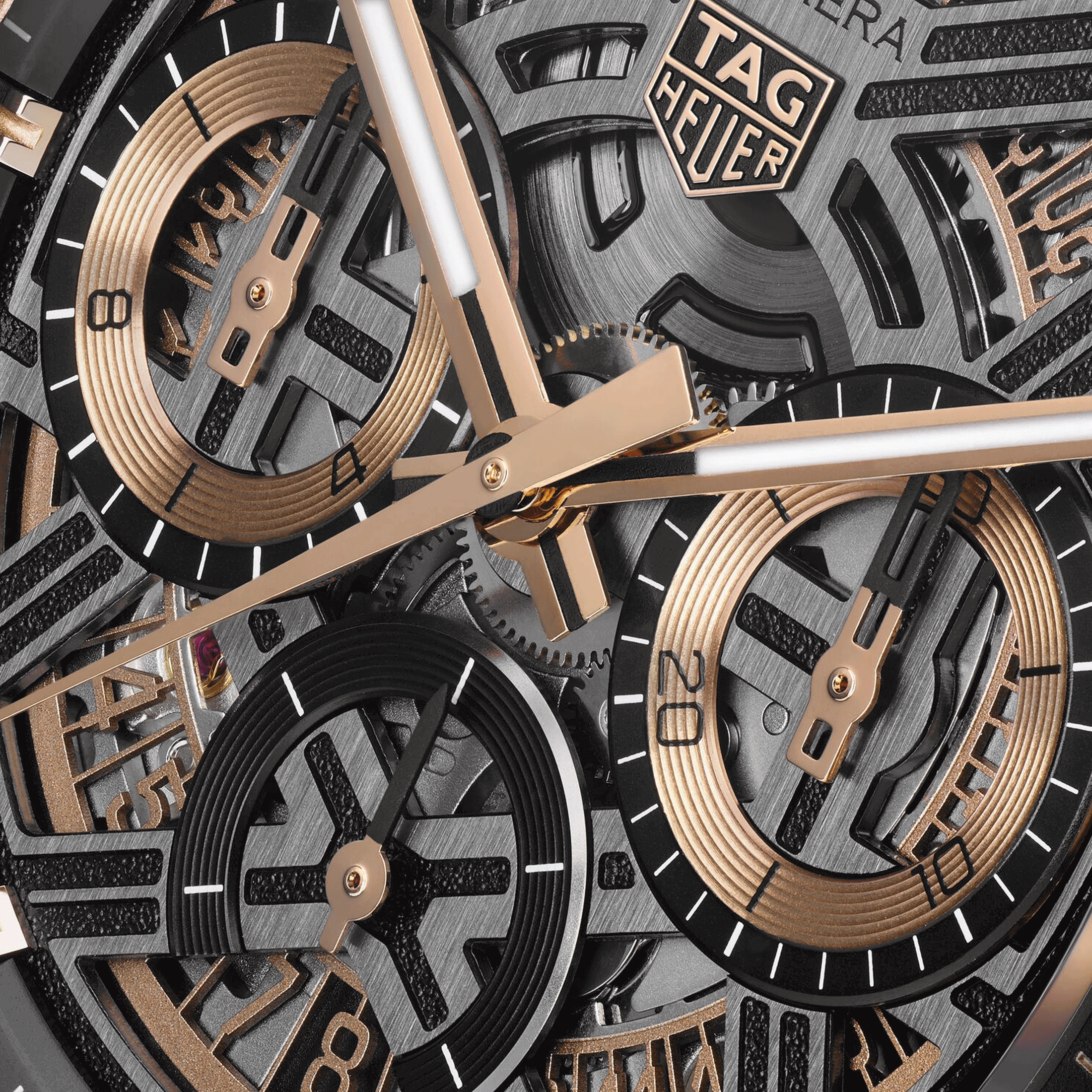 Montre TAG Heuer Carrera Chronographe Extreme Sport Or Rose automatique squelette  44 mm CBU2050.FT6273