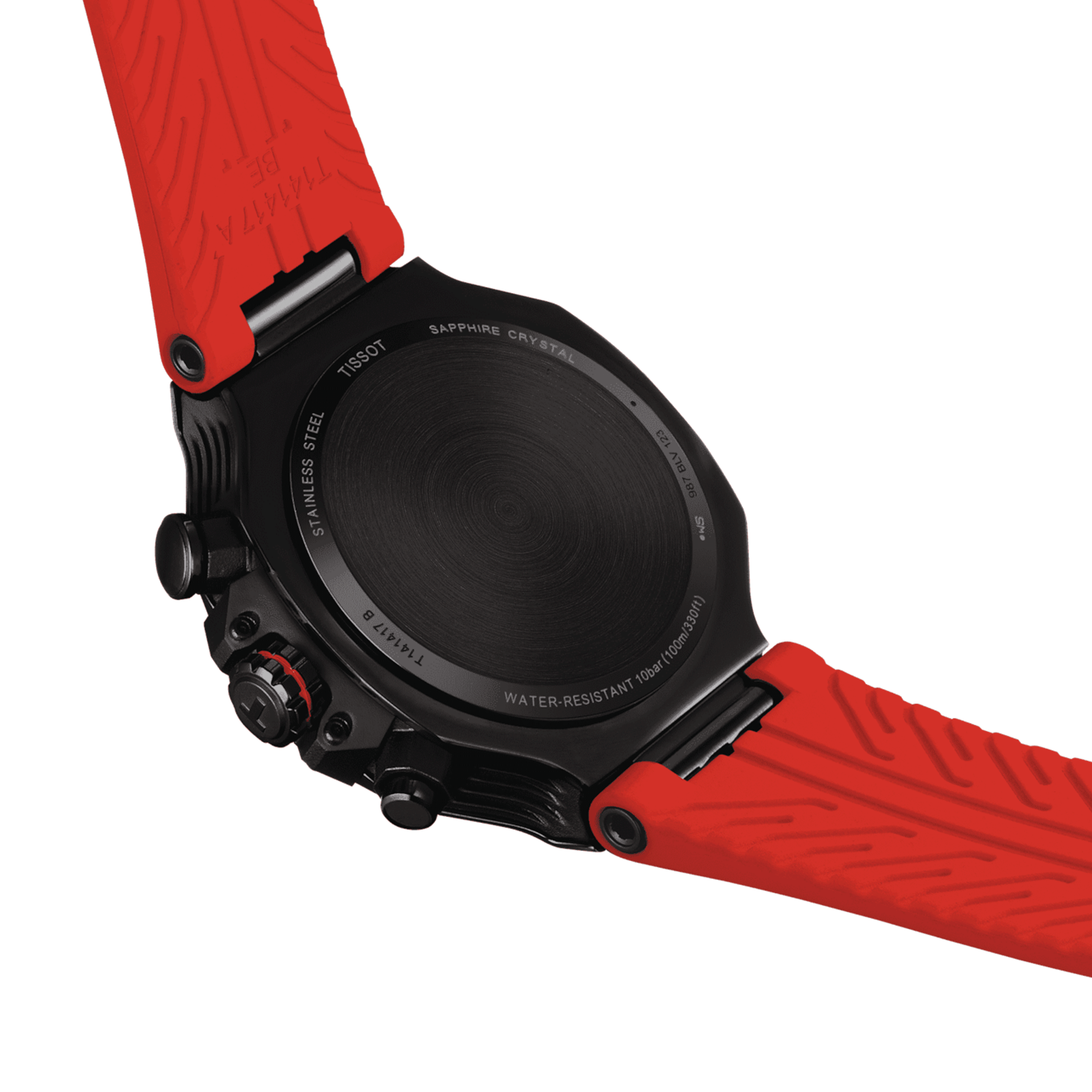 Tissot T-Sport T-Race Chronograph quartz grey dial red silicone strap 45 mm T141.417.37.061.01