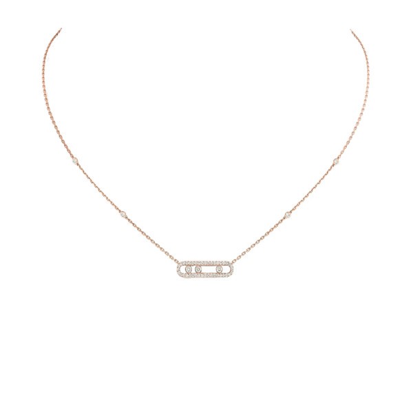 Collier Messika Baby Move Pavé en or rose et diamants