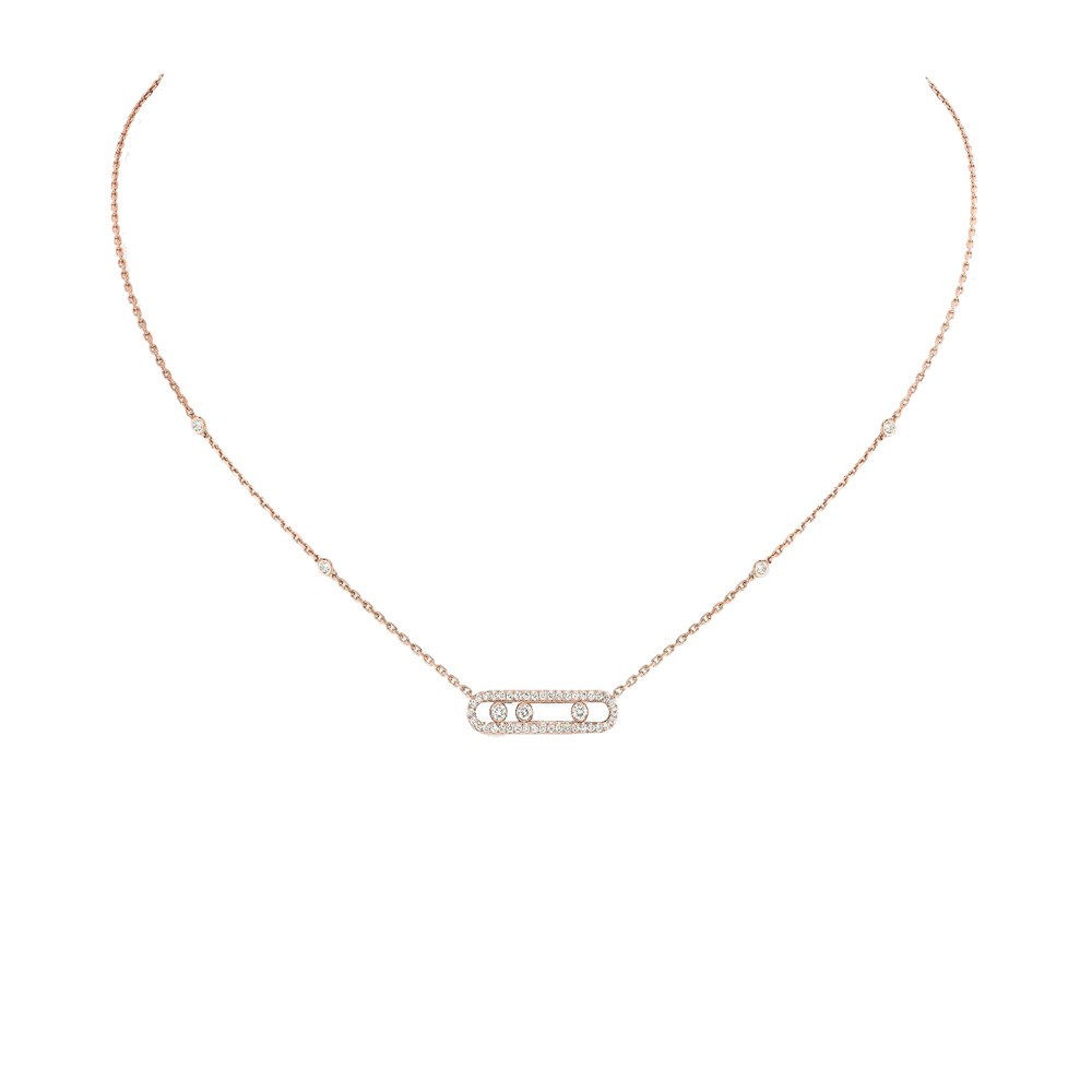 Collier Messika Baby Move Pavé en or rose et diamants