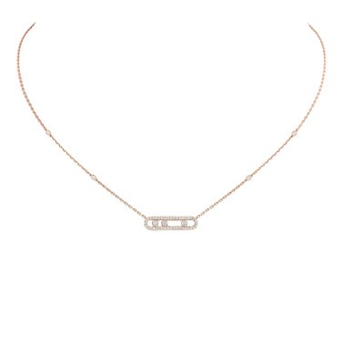 Collier Messika Baby Move Pavé en or rose et diamants