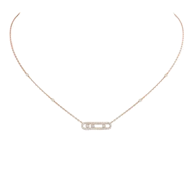 Collier Messika Baby Move Pavé en or rose et diamants