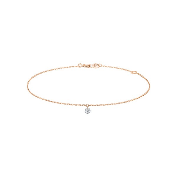 Bracelet La Brune et La Blonde 360° en or rose diamant taille brillant 0,10 carat