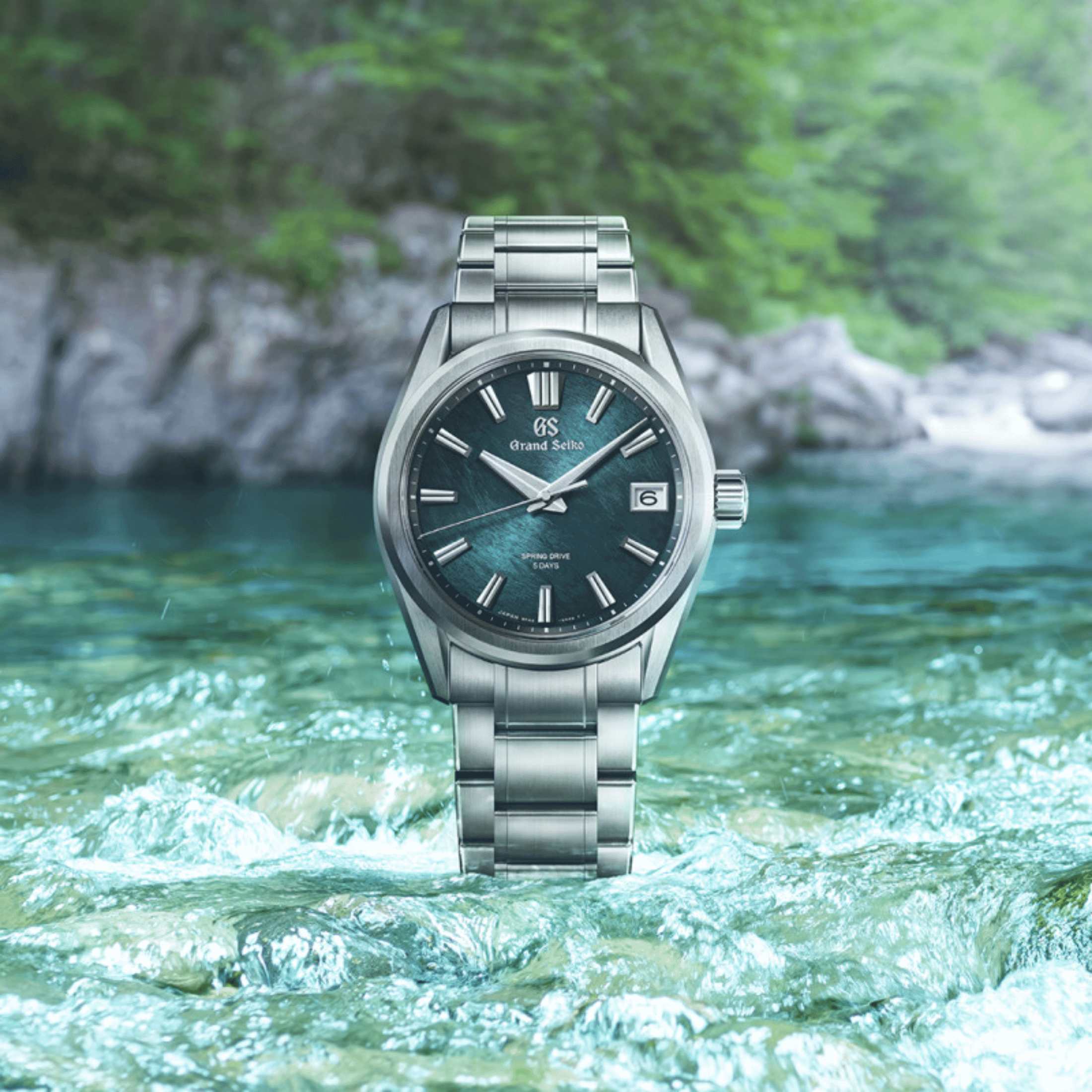Grand Seiko Evolution 9 Spring Drive "Atera Valley" titanium blue dial steel bracelet 40 mm