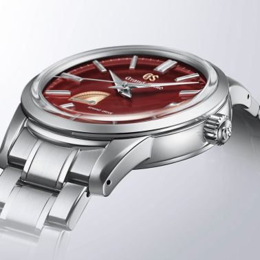 Montre Grand Seiko Elegance Spring Drive "Hotaka Sunrise" cadran rouge bracelet acier 40 mm