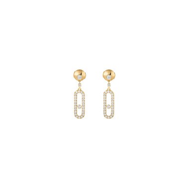 Boucles d’oreilles Messika Move Uno pendantes en or jaune et diamants