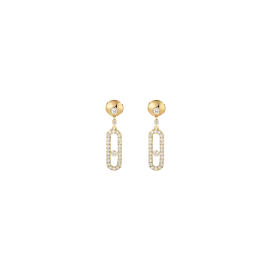 Boucles d’oreilles Messika Move Uno pendantes en or jaune et diamants