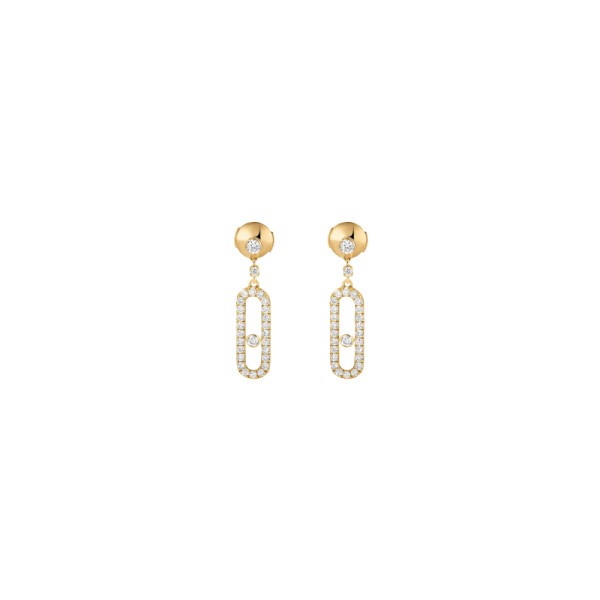 Boucles d’oreilles Messika Move Uno pendantes en or jaune et diamants