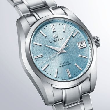 Grand Seiko Heritage "Icefall" automatic Hi-Beat 1998 Revival blue dial steel bracelet 37 mm