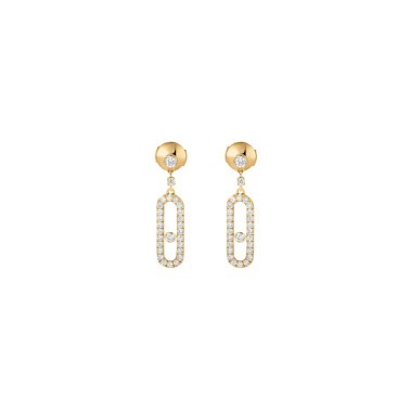 Boucles d’oreilles Messika Move Uno pendantes en or jaune et diamants
