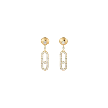 Boucles d’oreilles Messika Move Uno pendantes en or jaune et diamants