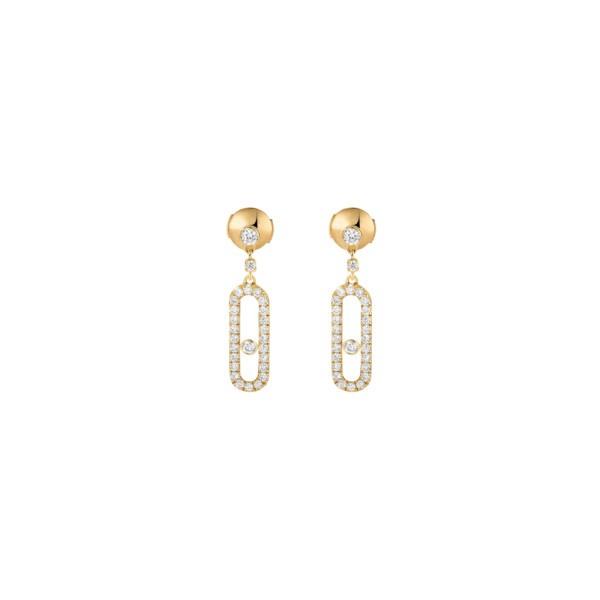 Boucles d’oreilles Messika Move Uno pendantes en or jaune et diamants