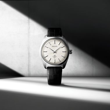 Montre Grand Seiko Heritage Re-creation 45GS - 1968 mécanique Hi-Beat cadran blanc bracelet cuir 38,8 mm