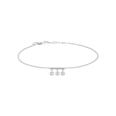 Bracelet La Brune et La Blonde Pampilles en or blanc 3 diamants taille brillant 0,30 carat - Soldat_PL