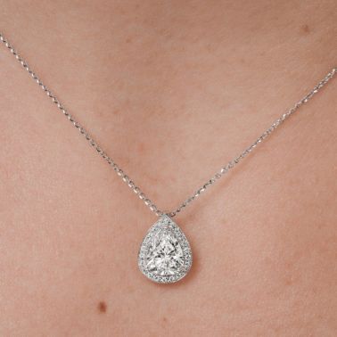 Collier Lepage Marceau en or jaune et diamant taille poire