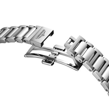 Montre Longines Conquest Or rose automatique cadran violet bracelet acier et or rose 34 mm