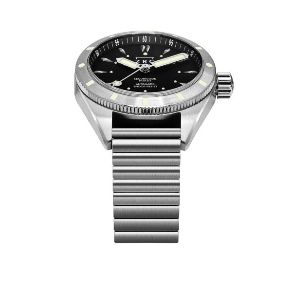 Montre ZRC Securicode Diver 300 automatique cadran noir bracelet acier 39 mm
