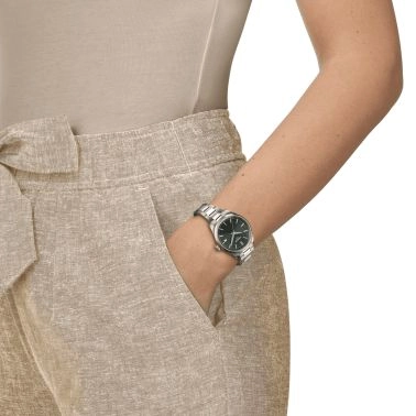 Montre Tissot T-Classic PR 100 quartz cadran vert bracelet acier 34 mm T150.210.11.091.00