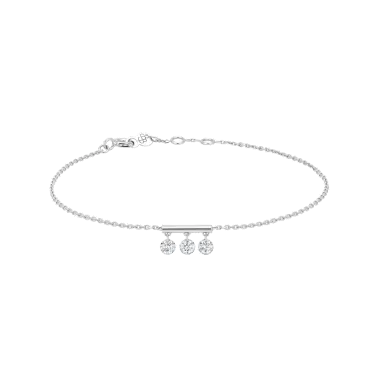 Bracelet La Brune et La Blonde Pampilles en or blanc 3 diamants taille brillant 0,30 carat - Soldat